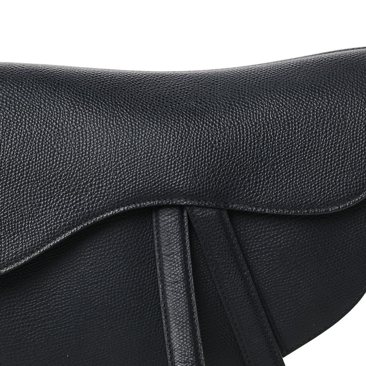 Grained Calfskin Saddle Bag Black