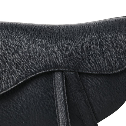 Christian Dior Grained Calfskin Saddle Bag Black 8 of 10