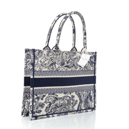 Christian Dior Canvas Embroidered Medium Dioriviera Toile De Jouy Book Tote Blue 2 of 4