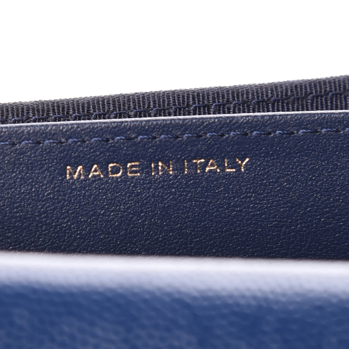 Caviar Quilted Flap Card Holder Navy