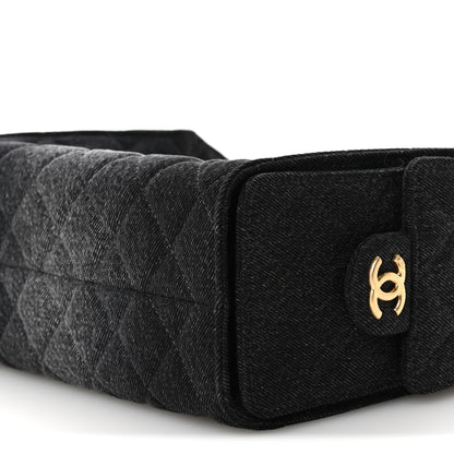 Chanel Washed Denim Quilted Mini Chanel 25 Handbag Black 10 of 11