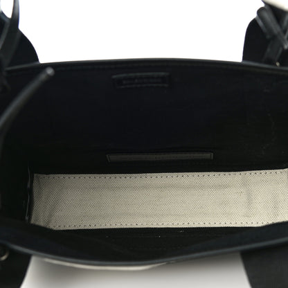 Balenciaga Cotton Canvas Calfskin Navy Cabas XS Natural Black 5 of 11