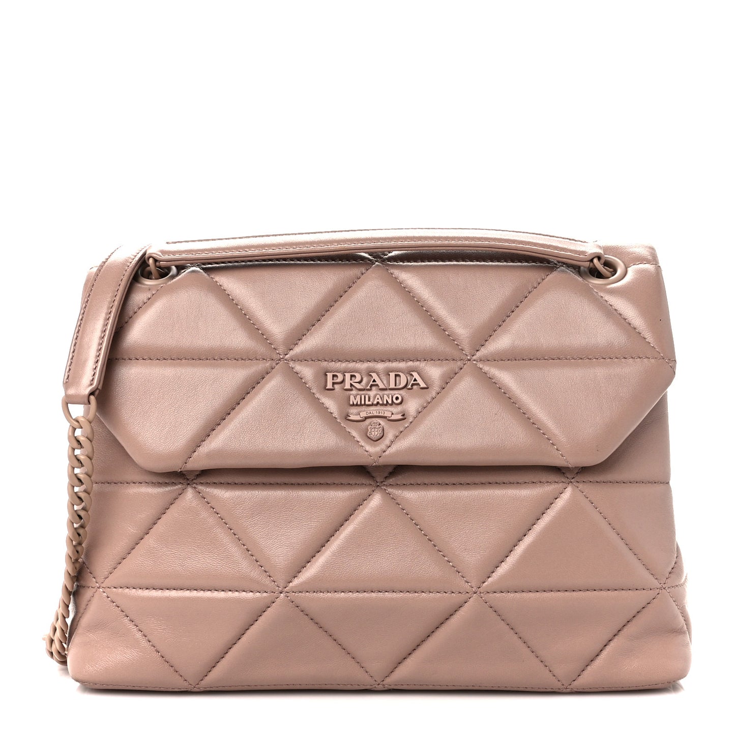 Nappa Triangle Stitched Large Spectrum Bag Cipria