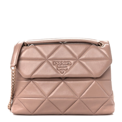 Prada Nappa Triangle Stitched Large Spectrum Bag Cipria 1 of 10