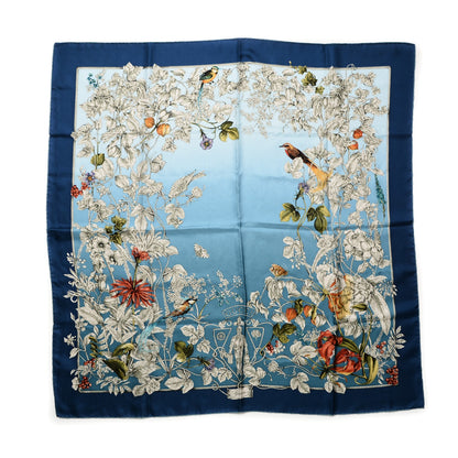 Gucci Silk Twill Wondergardenia Square Scarf Bluette 2 of 5