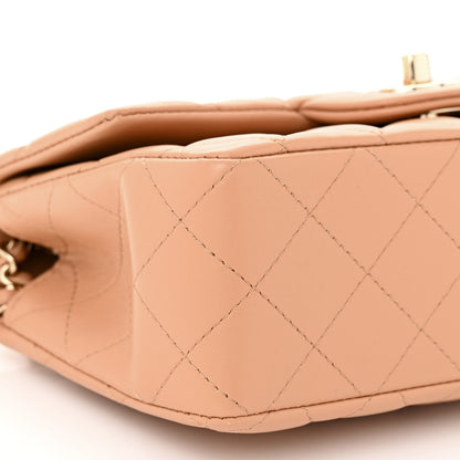 Chanel Lambskin Quilted Mini Top Handle Rectangular Flap Beige 9 of 10