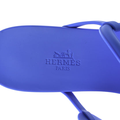 Hermes Rubber Womens Egerie Sandals 41 Bleu Outremer 7 of 7
