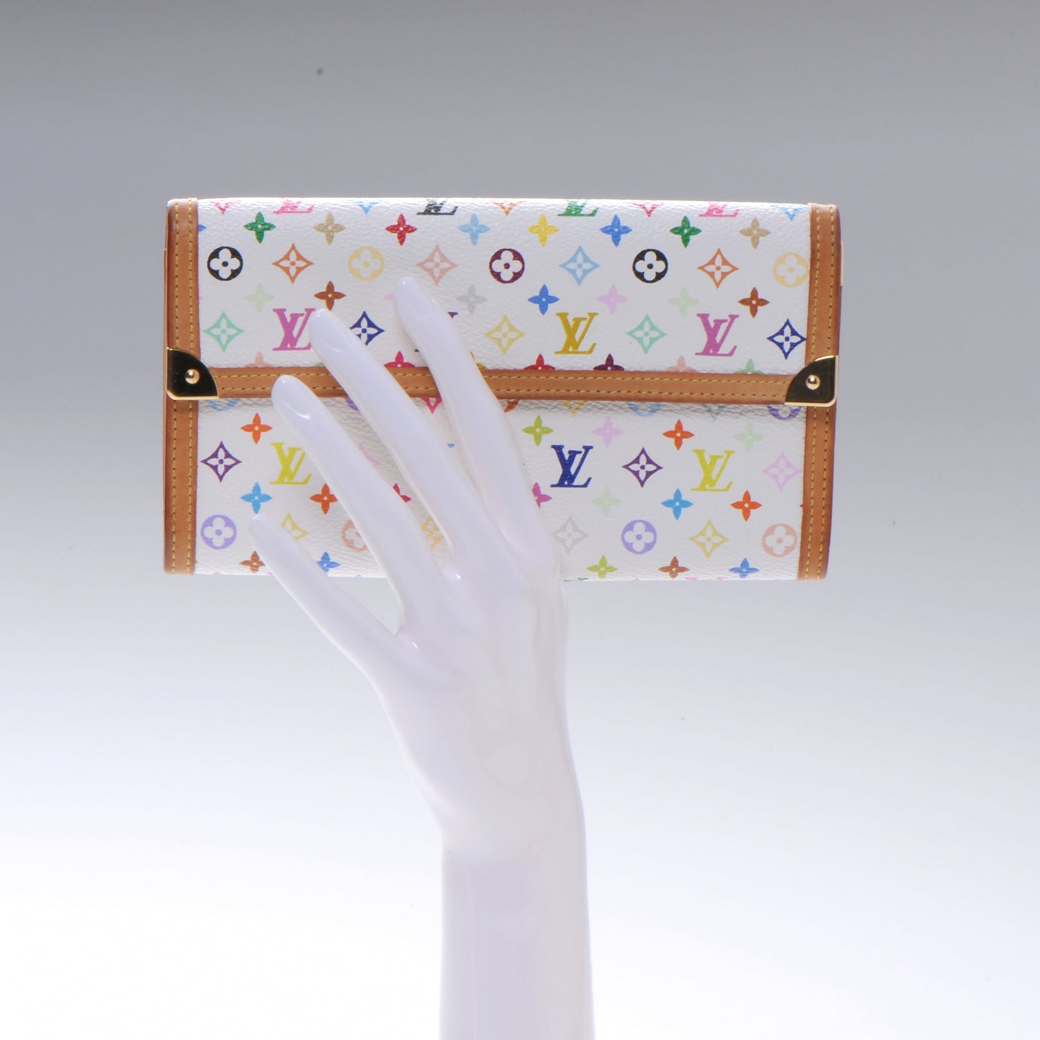 Louis Vuitton Monogram Multicolor Porte Tresor International Wallet White 2 of 7