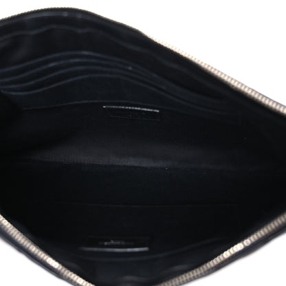 Saint Laurent Calfskin Matelasse Chevron Monogram Document Holder Black 5 of 7