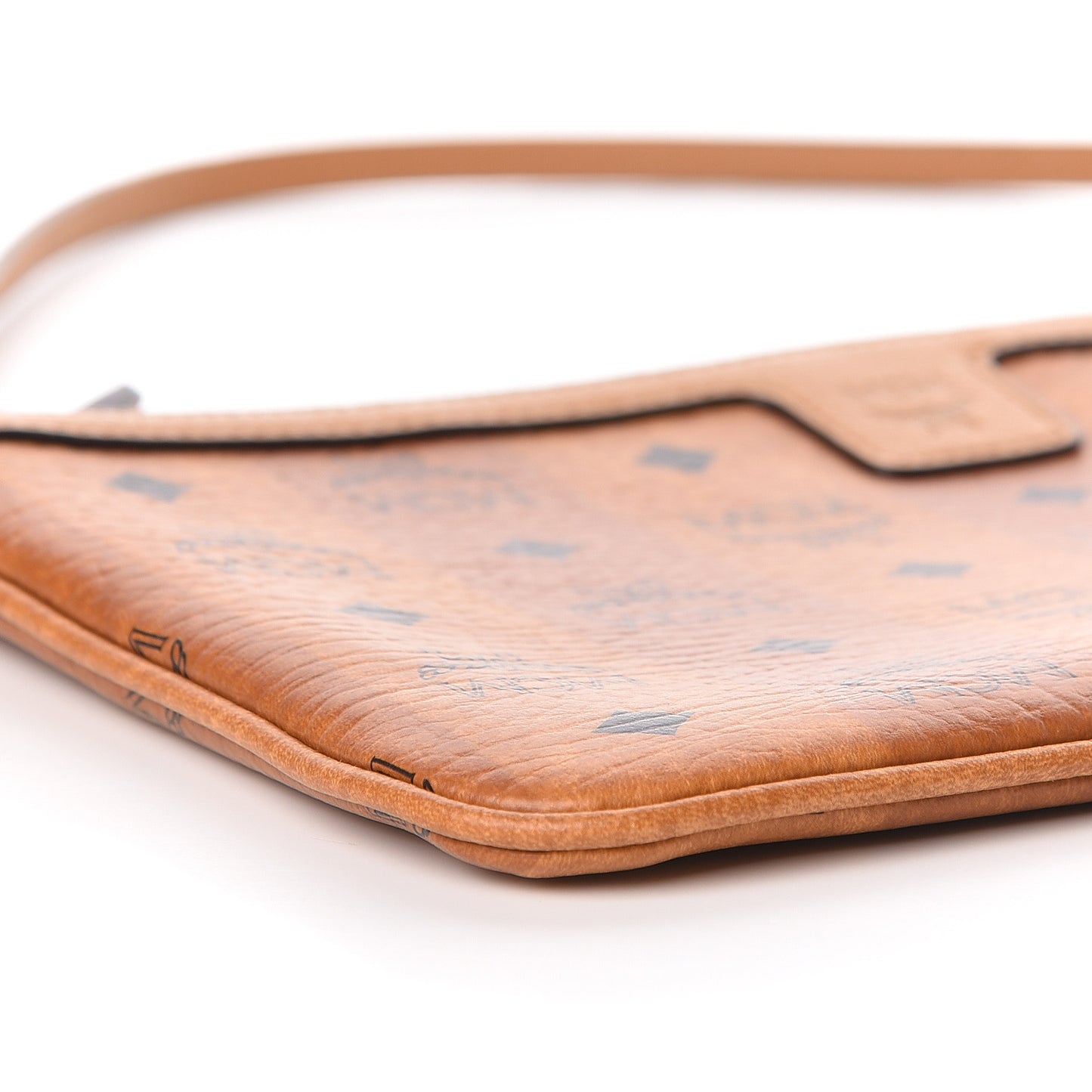 Striped Visetos Pouch Cognac