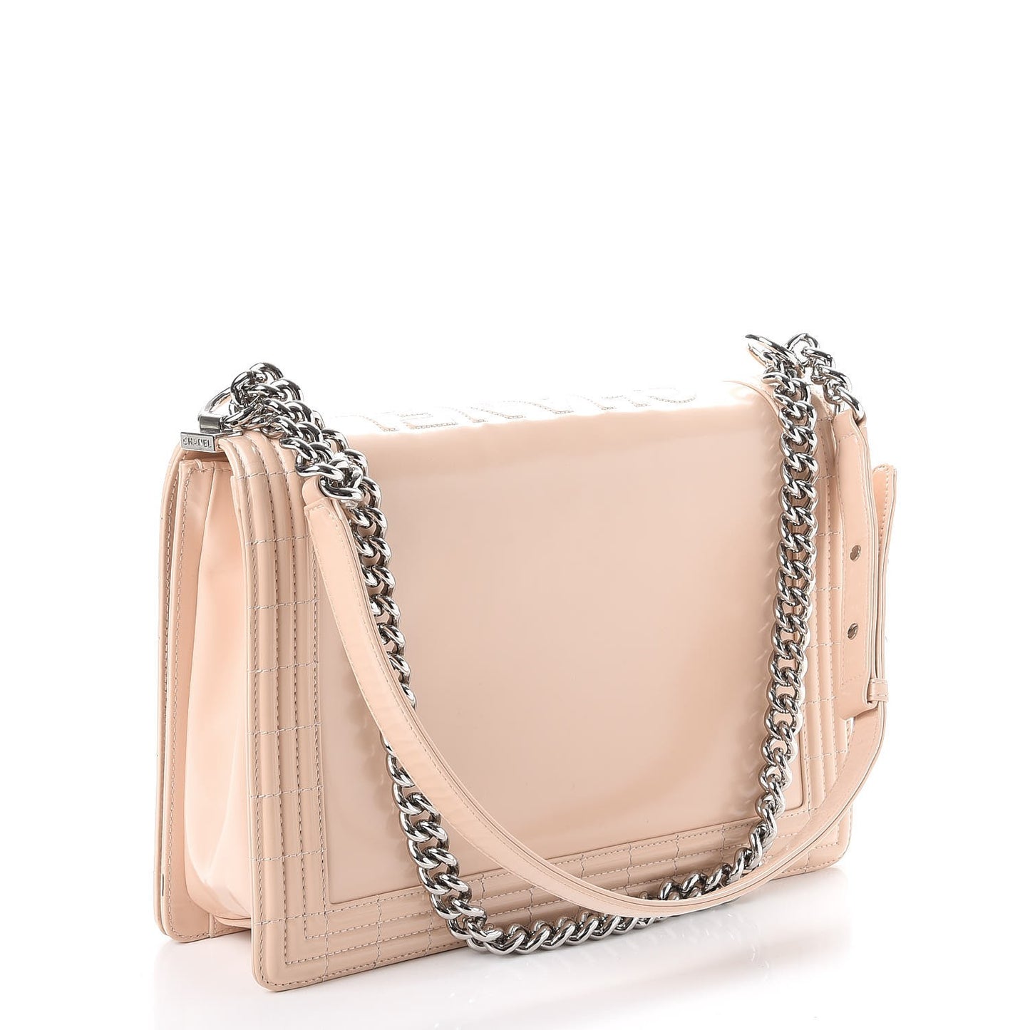 Glazed Calfskin Large Boy Flap Light Pink