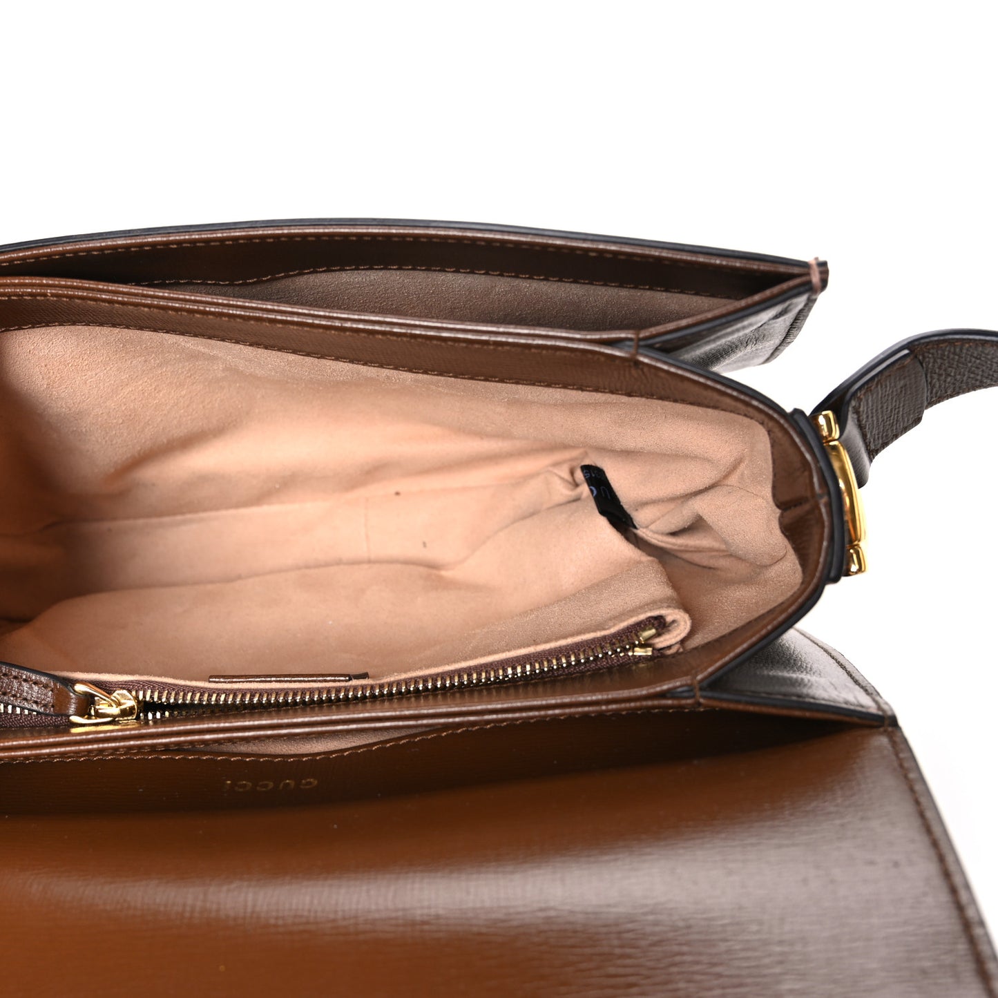 GG Supreme Monogram Horsebit 1955 Shoulder Bag Beige Brown Sugar