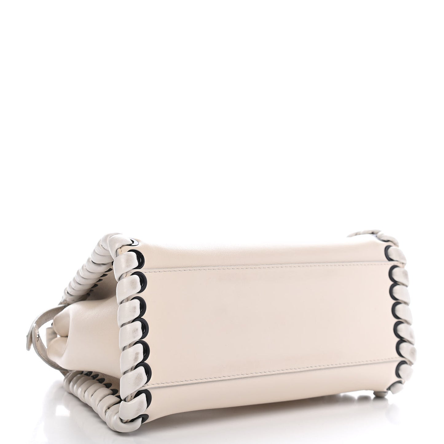 Nappa Lace Up Mini Peekaboo Iconic Satchel Bianco Carta