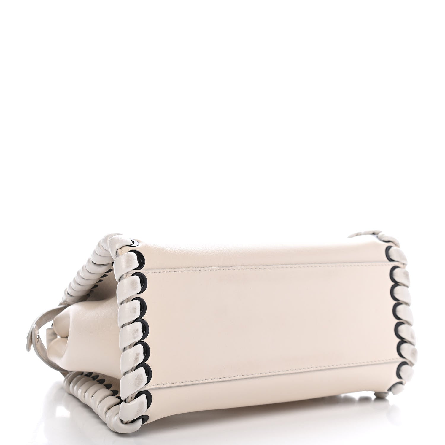 Fendi Nappa Lace Up Mini Peekaboo Iconic Satchel Bianco Carta 4 of 9