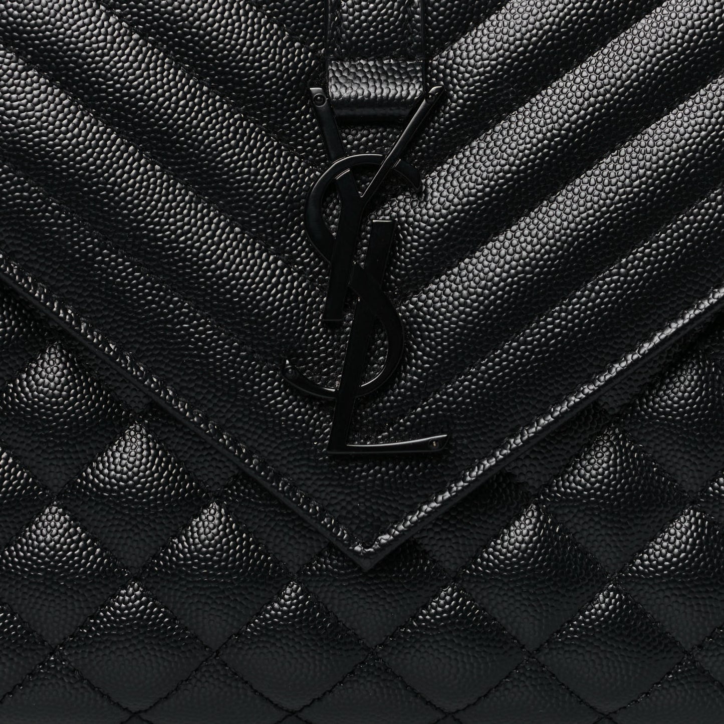 Grain De Poudre Textured Mixed Matelasse Triquilt Medium Monogram Satchel Black