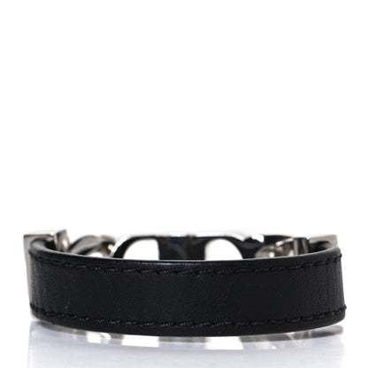 Christian Dior Calfskin Metal Danseuse Etoile Chain Bracelet Black Silver 2 of 6