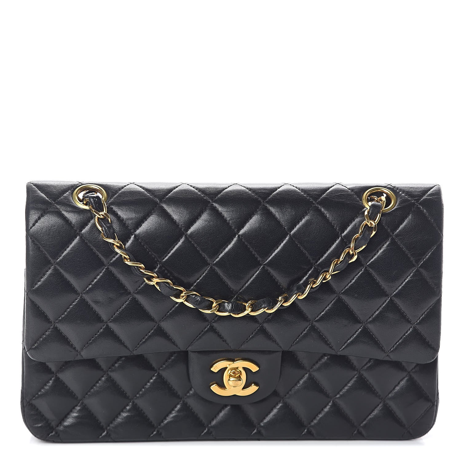 Chanel Lambskin Quilted Medium Double Flap Black 1 of 12