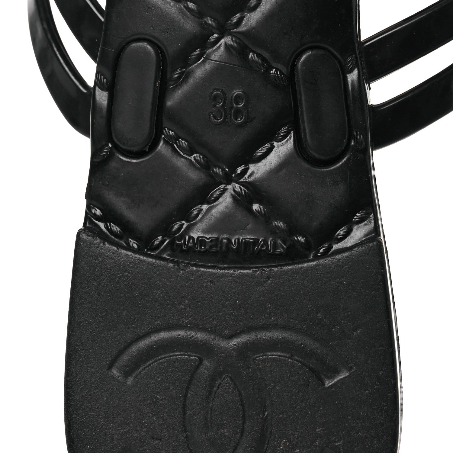 Chanel Jelly Camellia Thong Sandals 38 Black Ivory 8 of 12