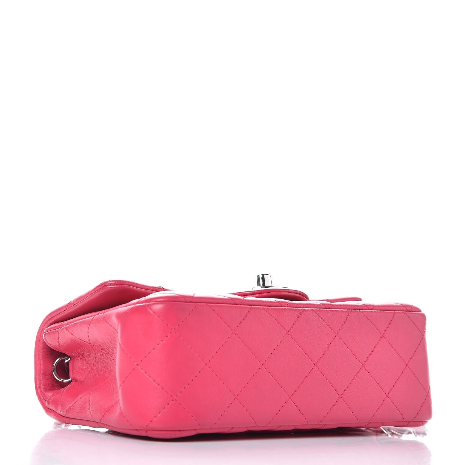 Chanel Lambskin Quilted Mini Rectangular Flap Dark Pink 4 of 8
