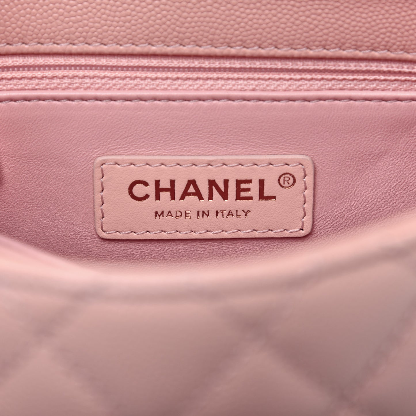 Caviar Quilted Mini Coco Handle Flap Light Pink