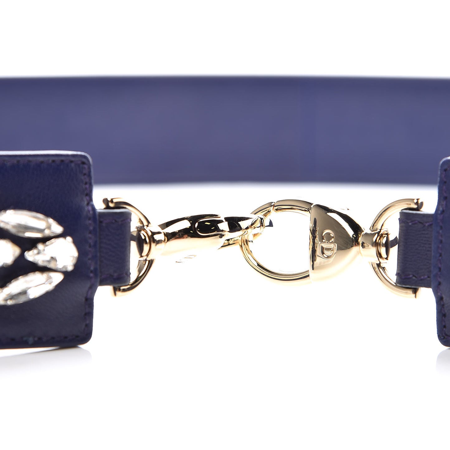 Lambskin Crystal Studded Shoulder Strap Blue
