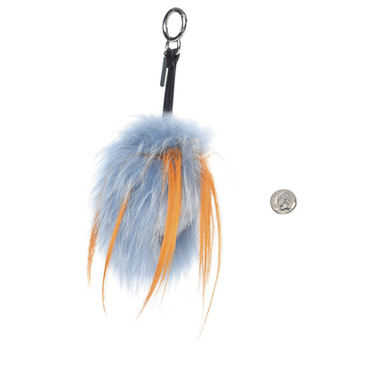 Fendi Fox Rabbit Goat Mink Fur Vitello Flamingo Dawny Monster Bag Bug Charm Azzurro Sky Orange Multicolor 2 of 4