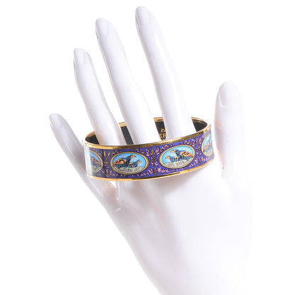 Hermes Enamel Wide Pheasants Printed Bracelet 70 2 of 6