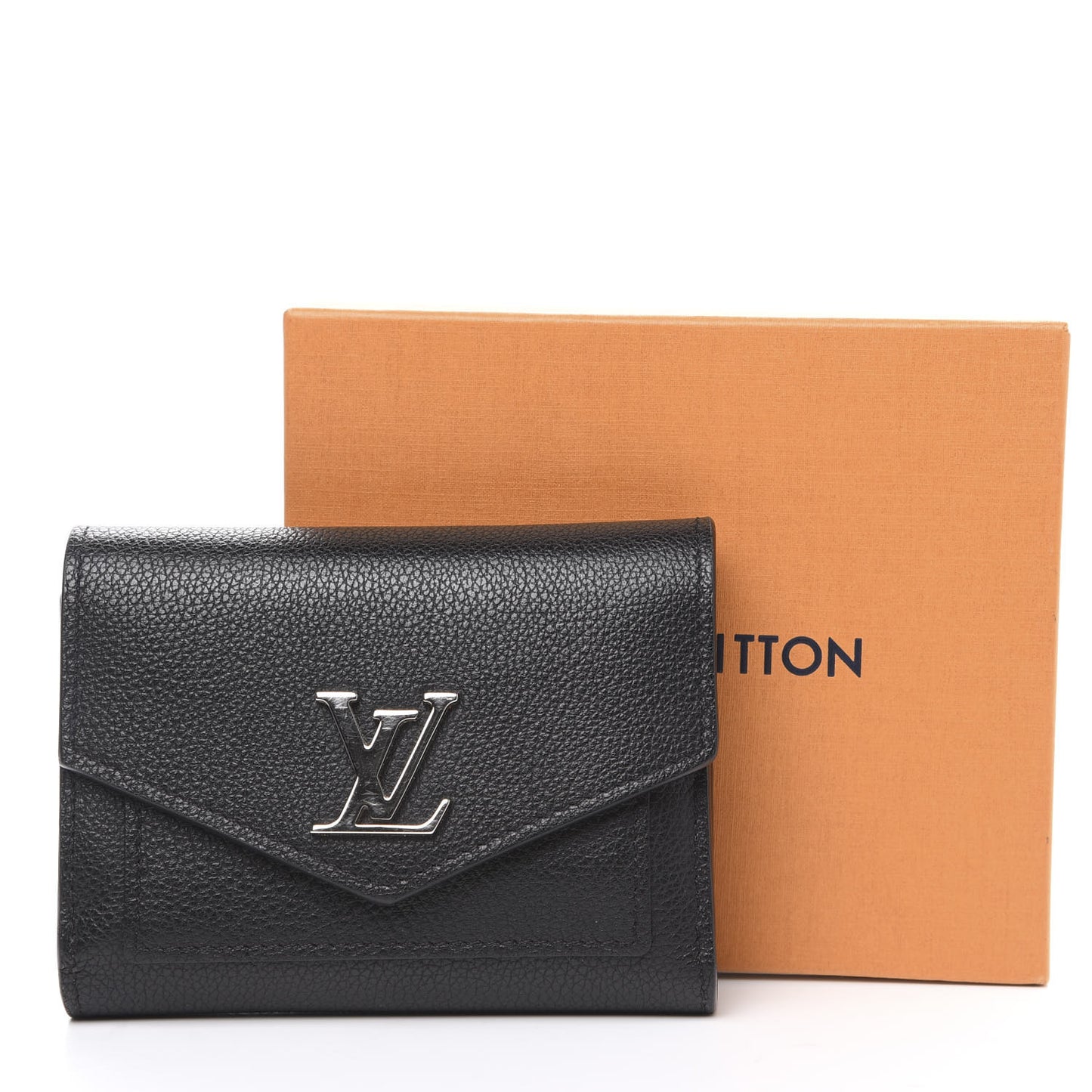 Soft Calfskin My LockMe Compact Wallet Black