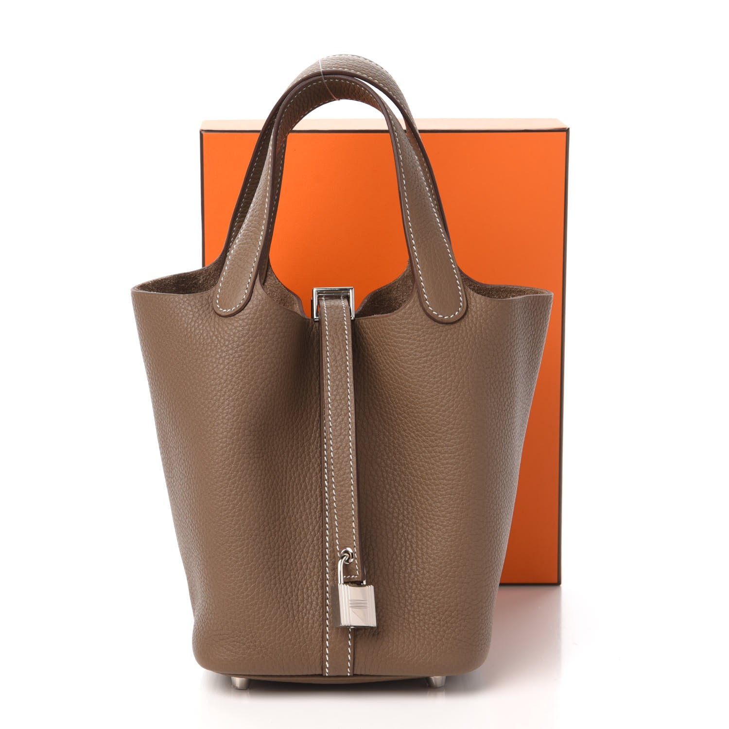 Hermes Taurillon Clemence Picotin Lock 18 PM Etoupe 11 of 11