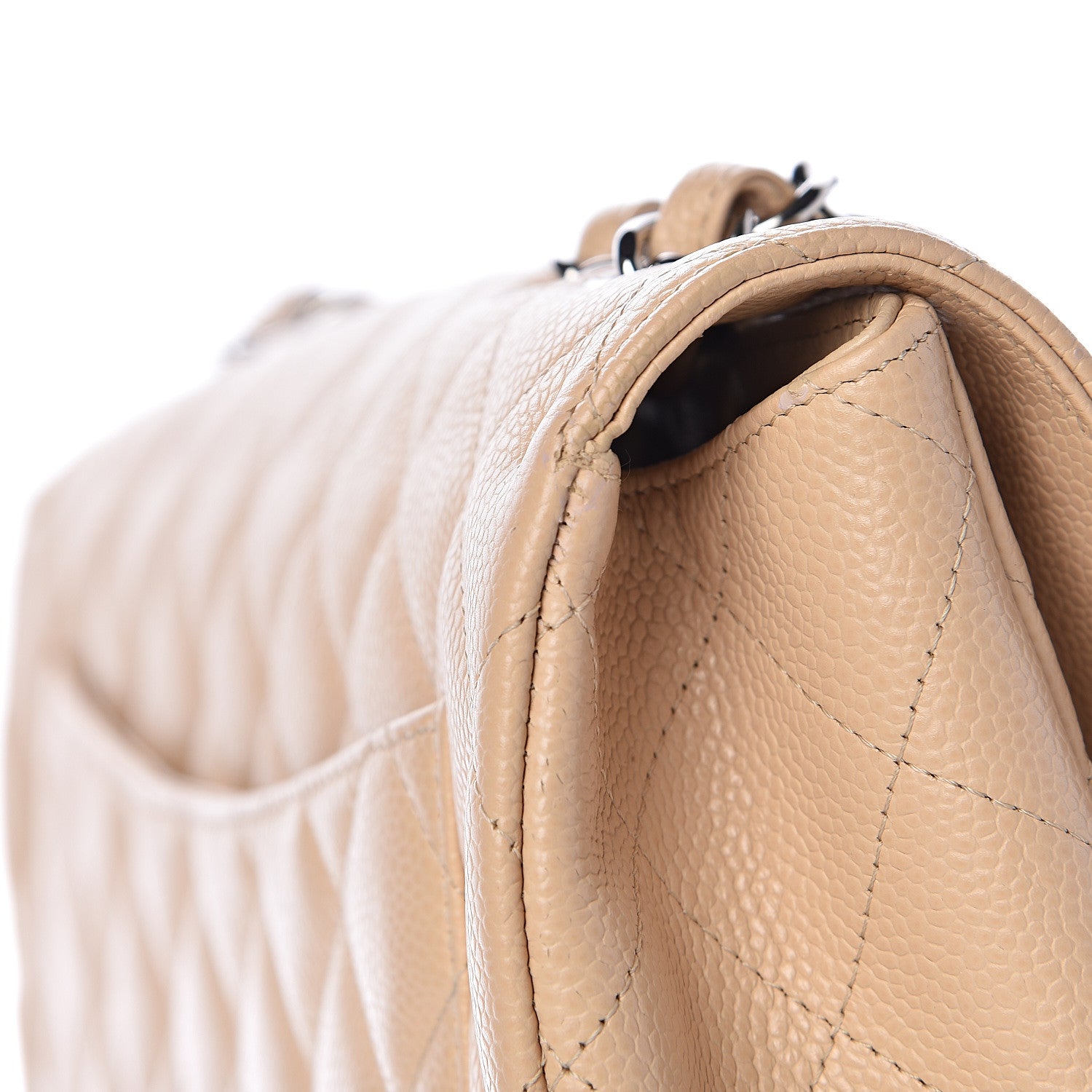 Chanel Caviar Quilted Jumbo Single Flap Beige Clair 19 of 23