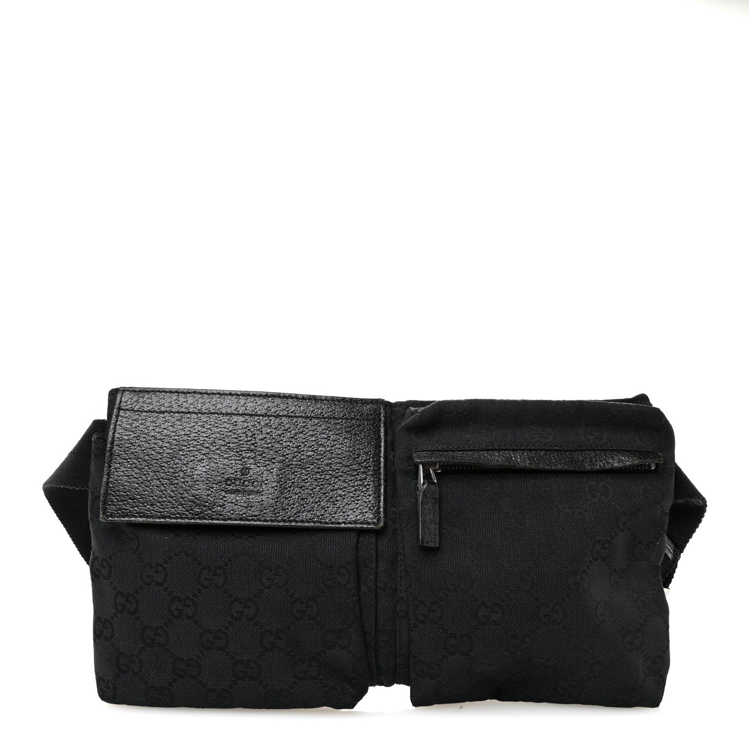 Gucci GG Monogram Double Pocket Belt Bag Black 1 of 11