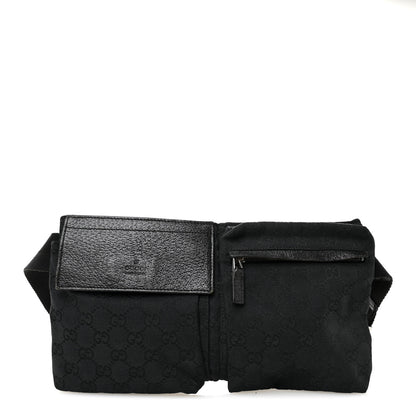 Gucci GG Monogram Double Pocket Belt Bag Black 1 of 11