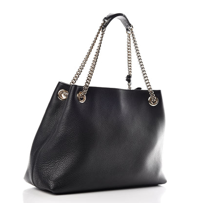 Gucci Pebbled Calfskin Medium Soho Chain Shoulder Bag Black 3 of 9