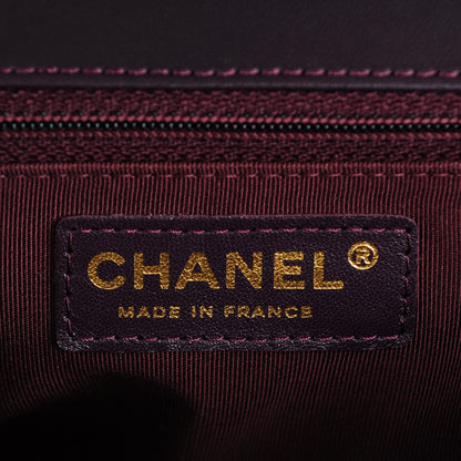Chanel Lambskin Quilted New Medium Boy Flap Dark Purple 6 of 7