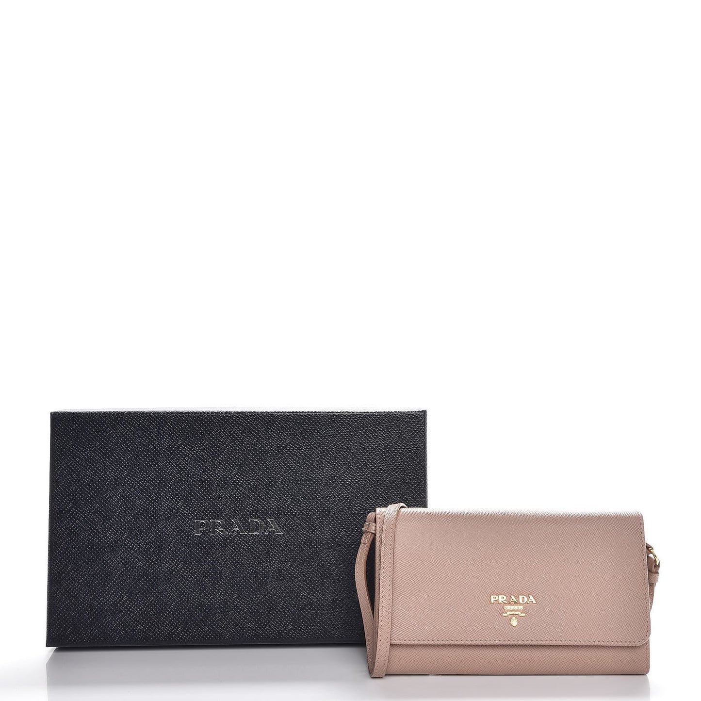 Saffiano Metal Flap Wallet with Strap Cammeo