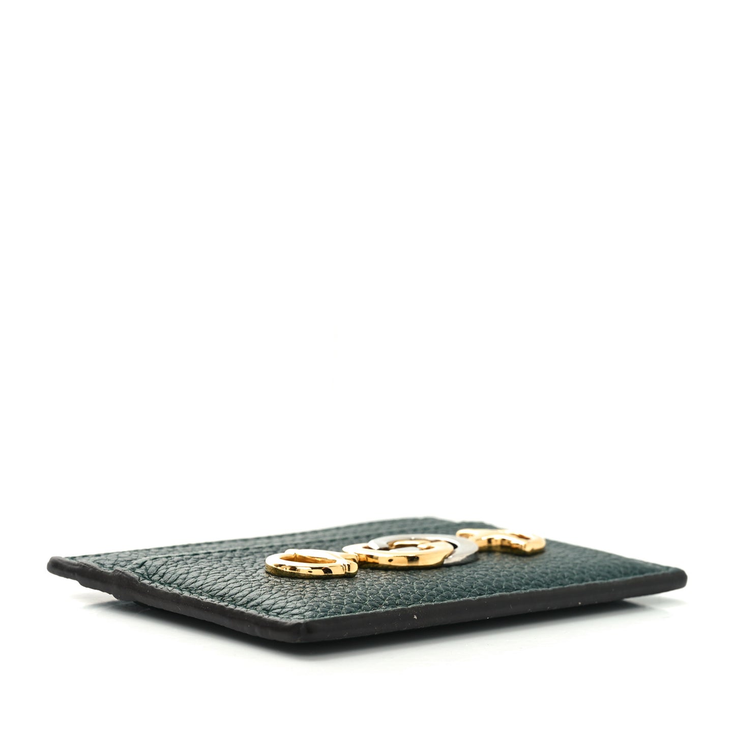 Grainy Calfskin Zumi Card Holder Green