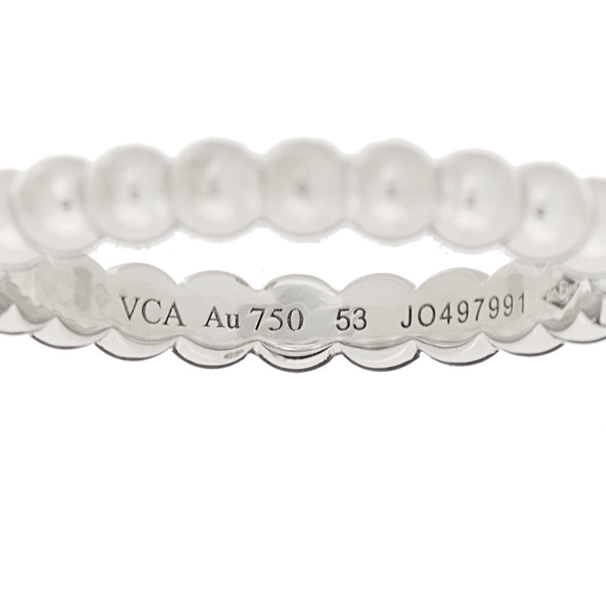 Van Cleef & Arpels 18K White Gold Medium Perlee Ring 53 6.5 5 of 6