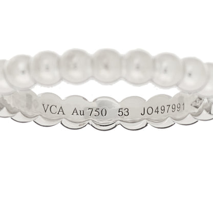 Van Cleef & Arpels 18K White Gold Medium Perlee Ring 53 6.5 5 of 6