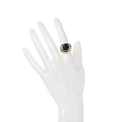 Tiffany 18K Yellow Gold Black Onyx Paloma Picasso Dome Ring 50 5.5 2 of 5