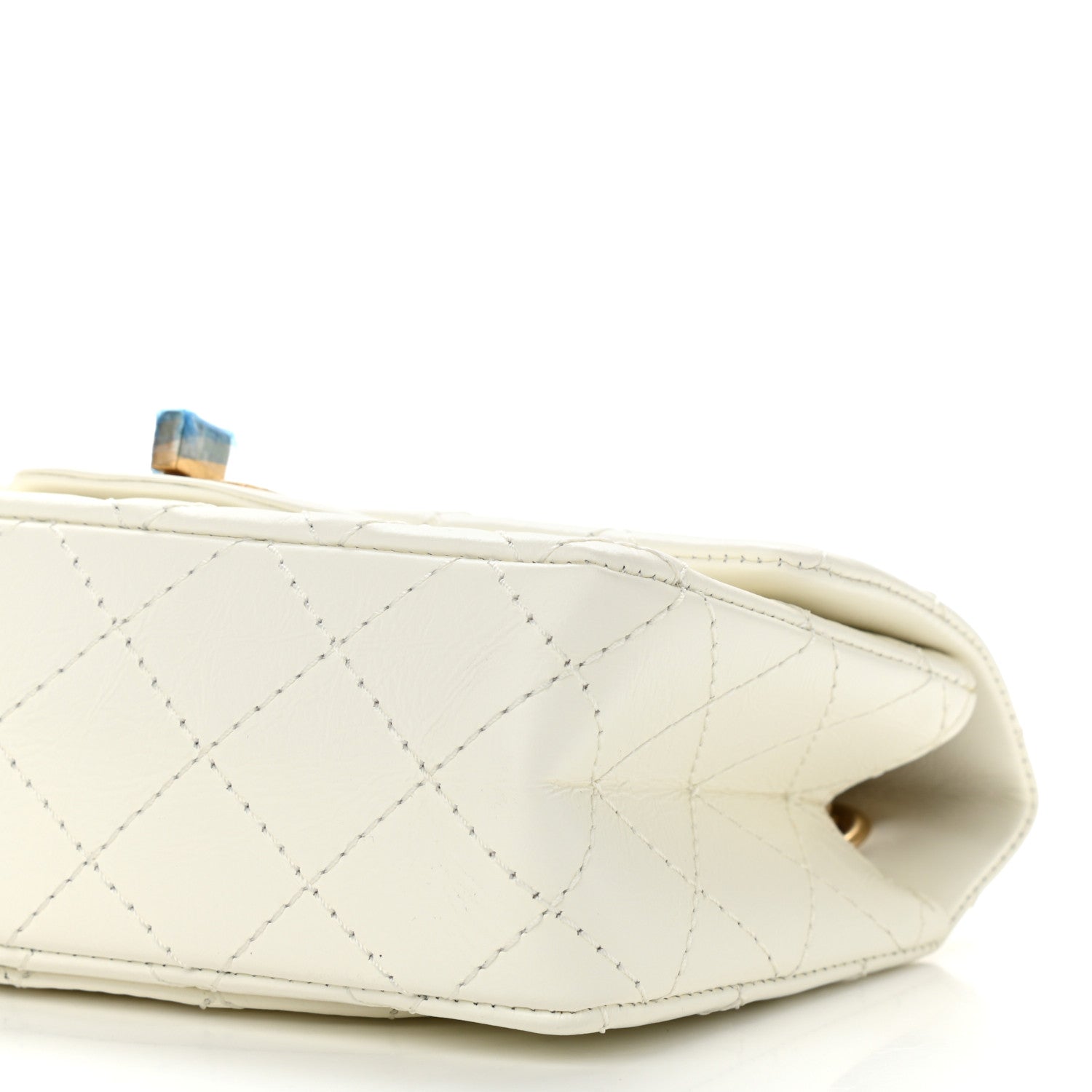 Chanel Aged Calfskin Quilted 2.55 Reissue Mini Flap White 10 of 10