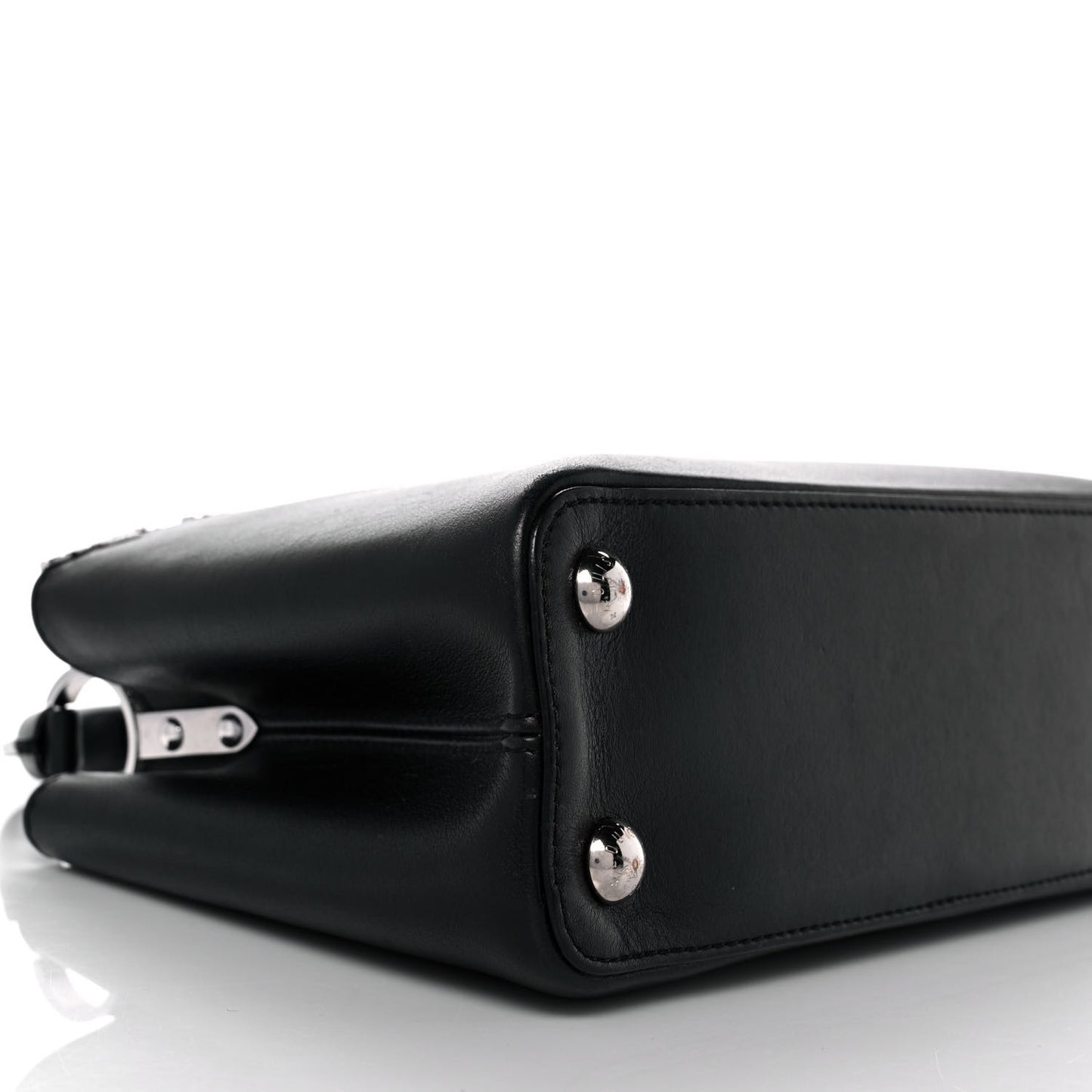 Smooth Calfskin Crystal Flowers Capucines BB Black