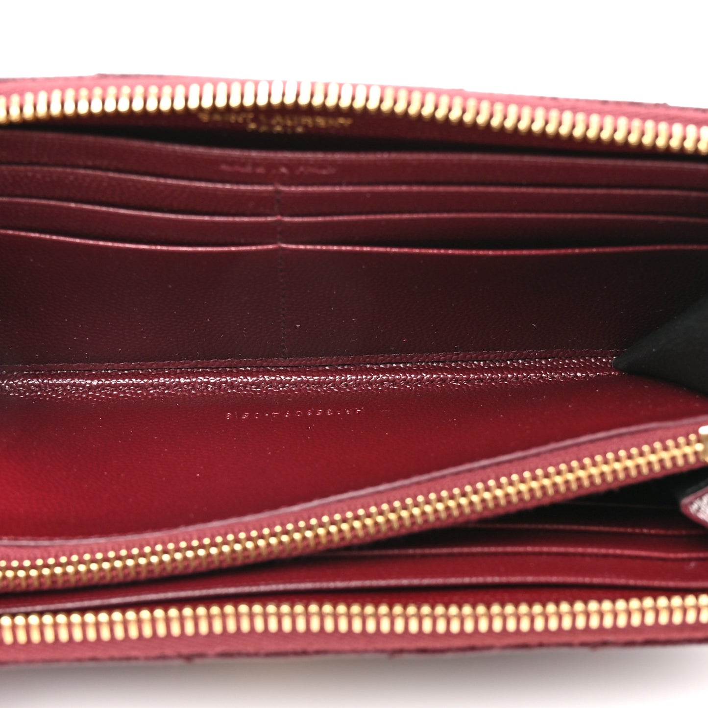 Grain De Poudre Matelasse Chevron Monogram Zip Around Wallet Rouge Legion