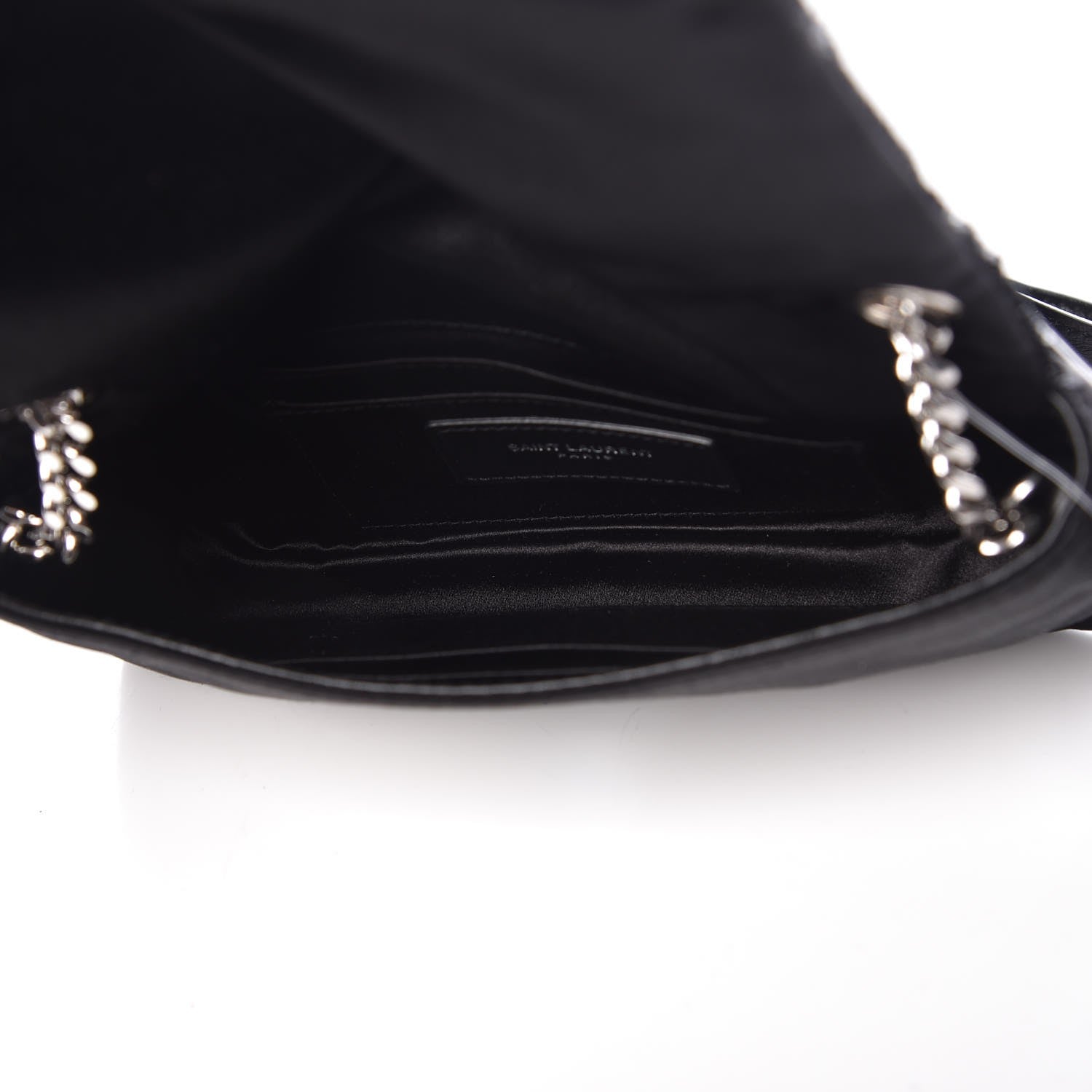Saint Laurent Sequins Toy West Hollywood Chain Wallet Nero Manto Naturale 5 of 6