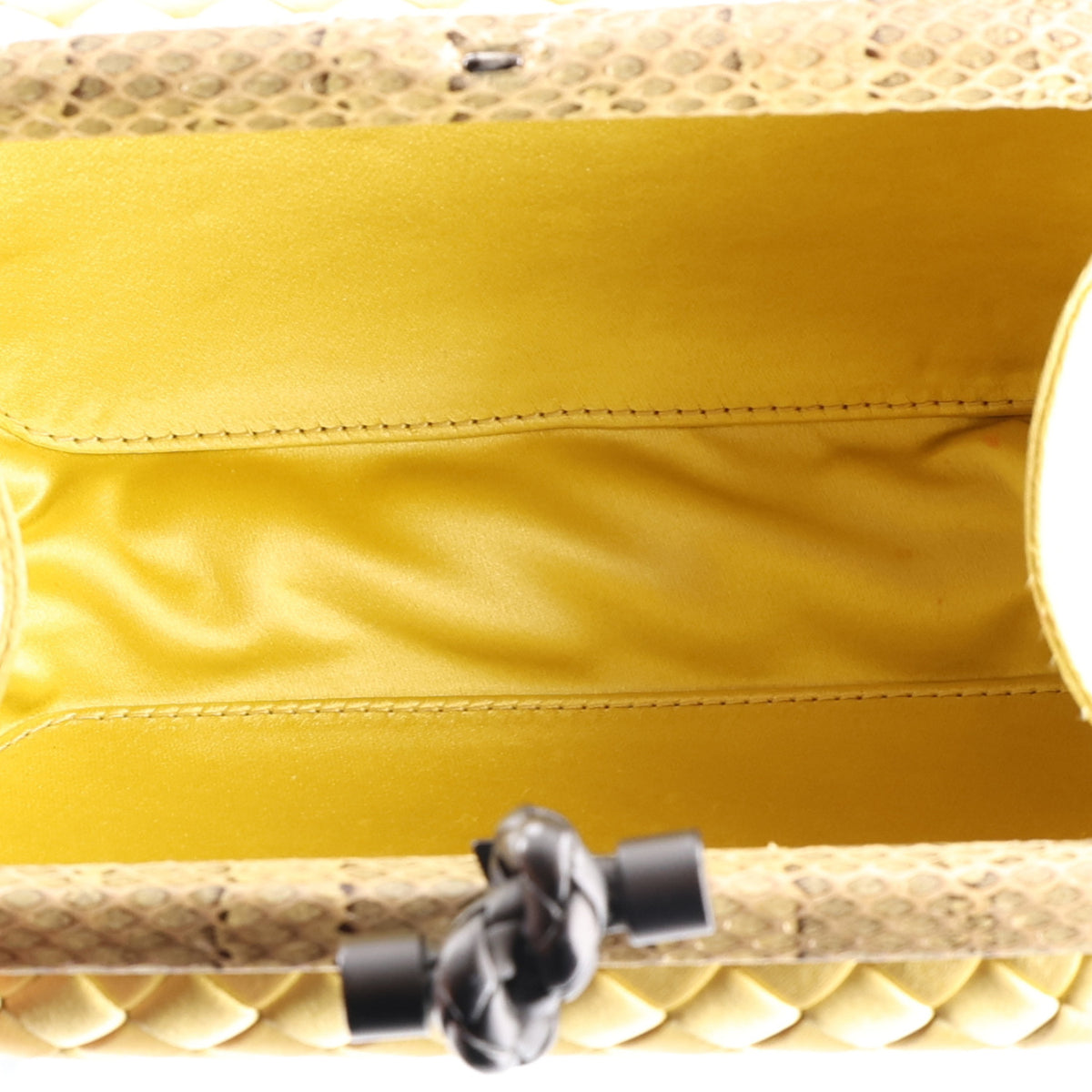 Satin Intreccio Impero Ayers Knot Clutch Banane