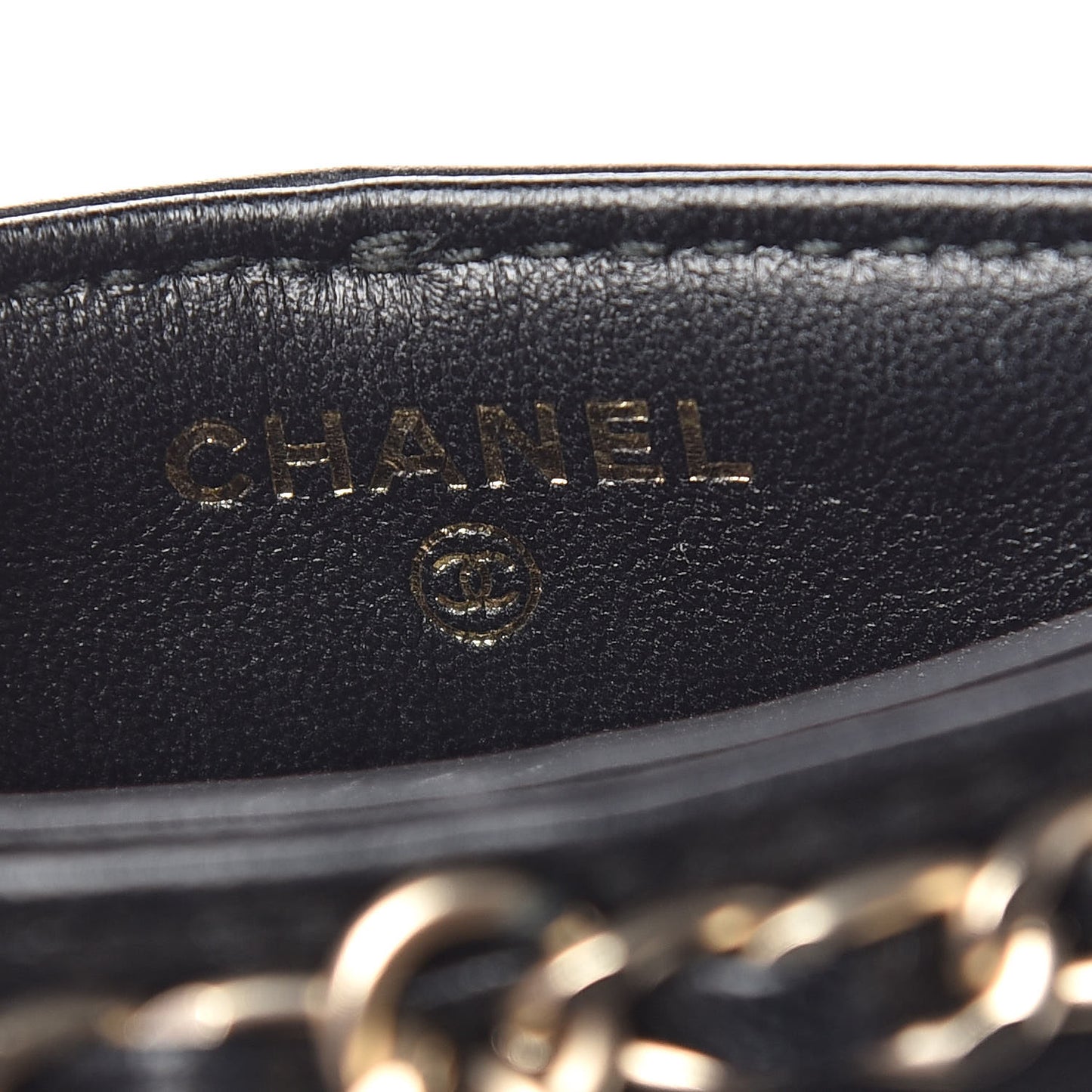 Lambskin Tech Me Out Clutch With Chain Black