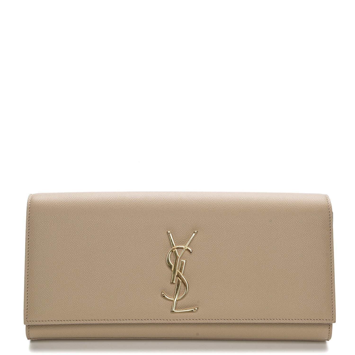 Saint Laurent Grain De Poudre Classic Monogram Clutch Nude 1 of 8