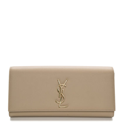 Saint Laurent Grain De Poudre Classic Monogram Clutch Nude 1 of 8