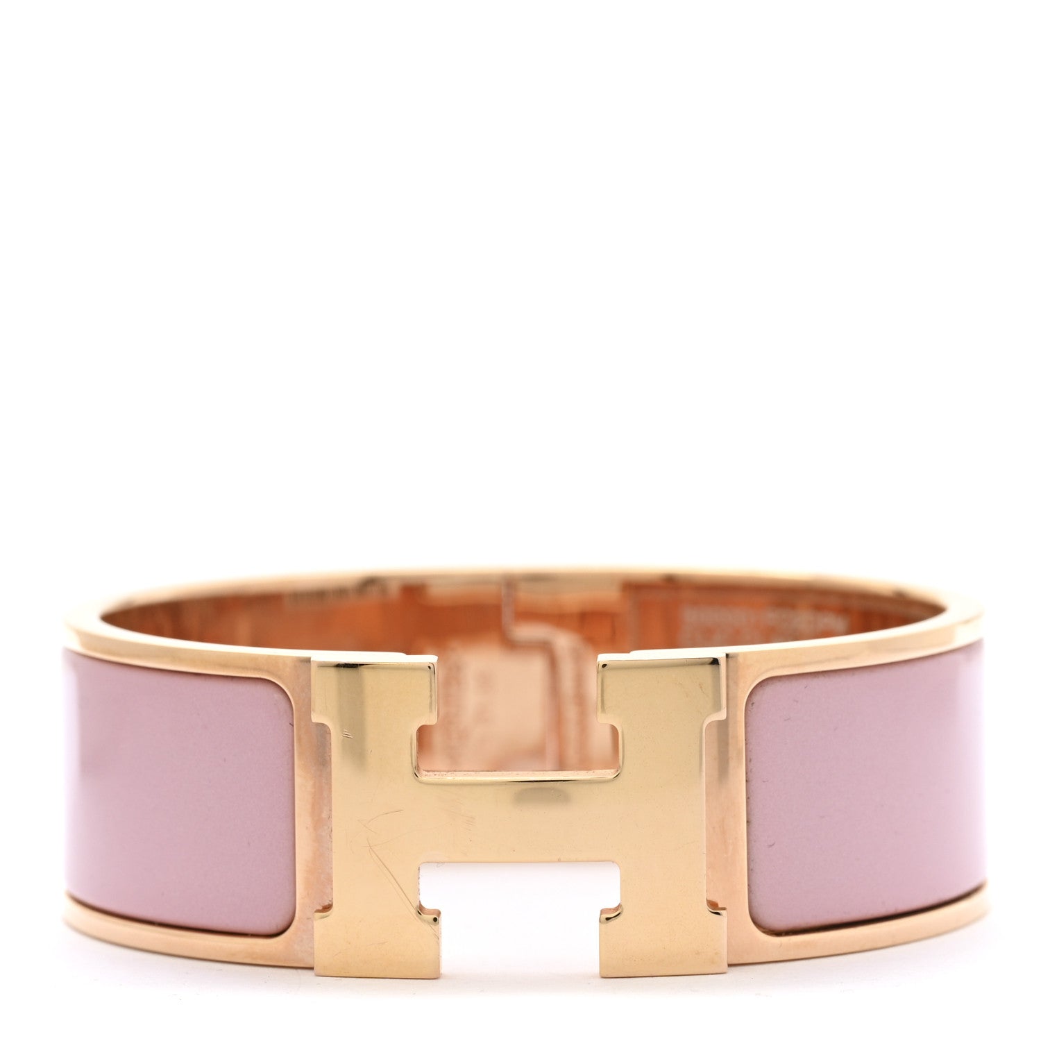 Hermes Enamel Wide Clic Clac H Bracelet PM Rose Nacarat 3 of 8