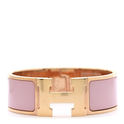 Hermes Enamel Wide Clic Clac H Bracelet PM Rose Nacarat 3 of 8