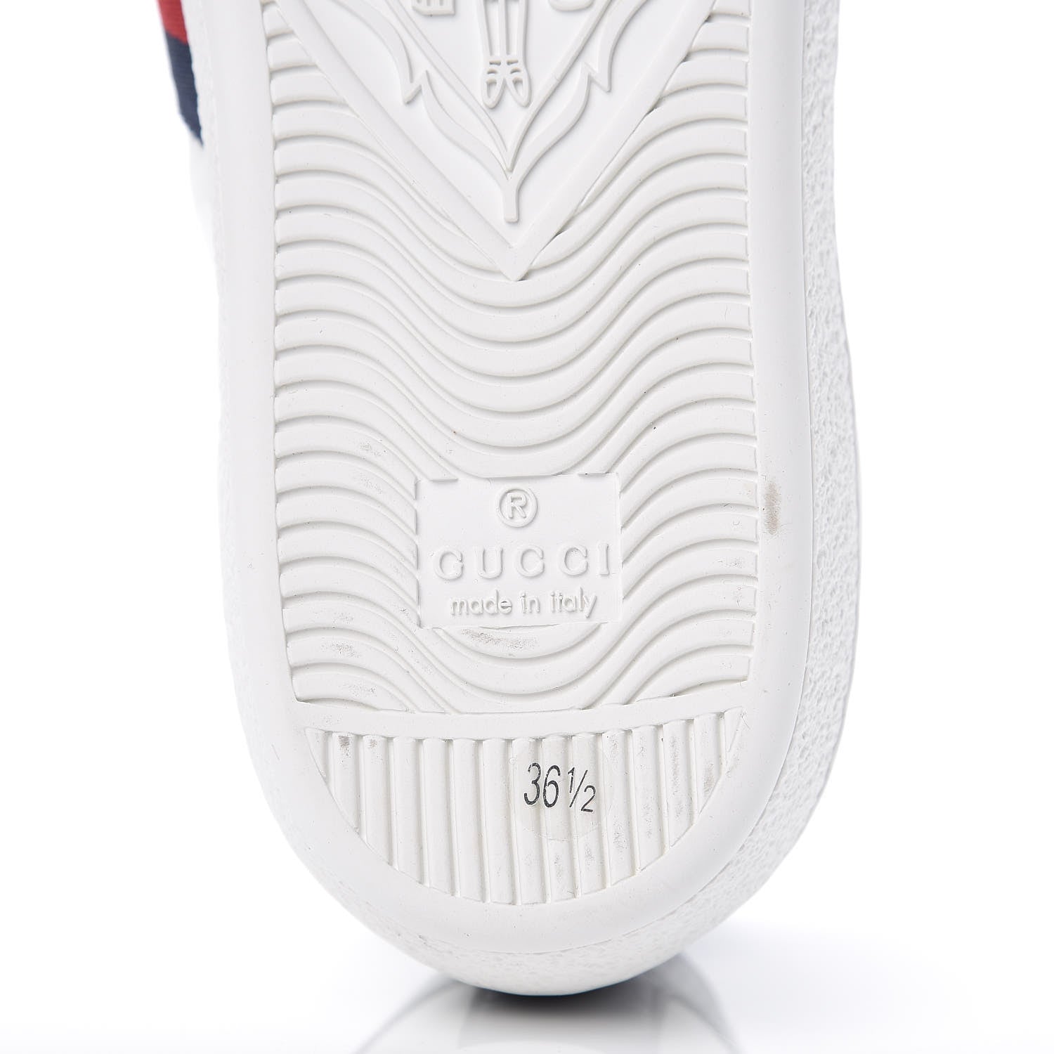 Gucci Calfskin Ayers Web Ace Sneakers 36.5 White Blue 8 of 12